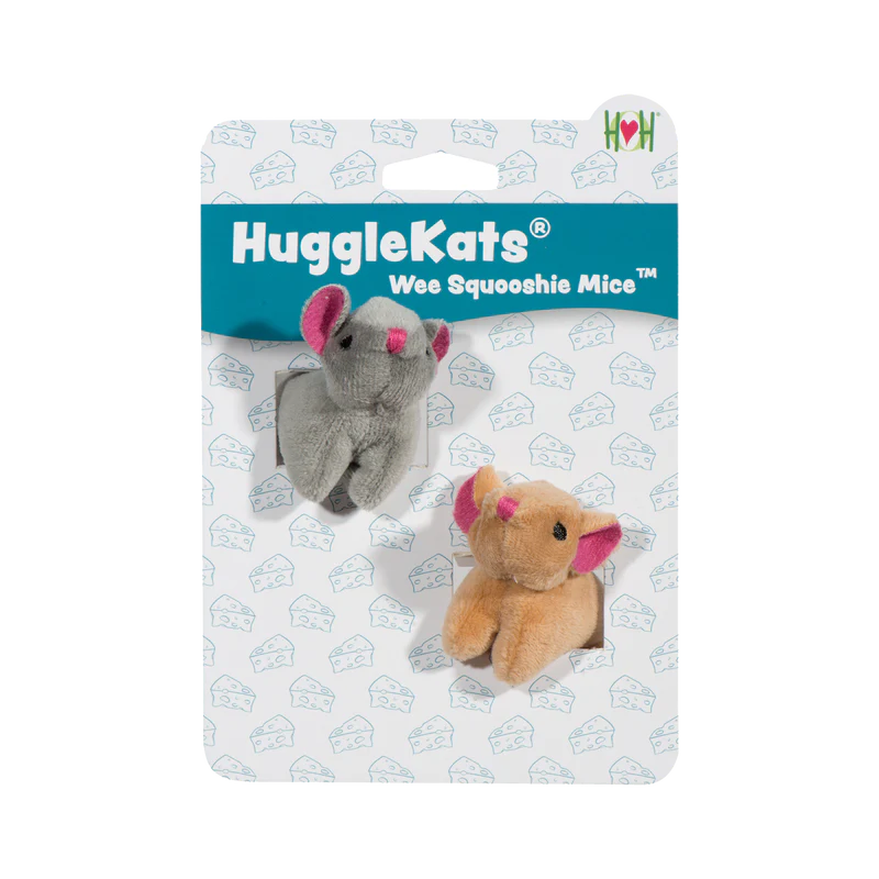 HuggleKats - Wee Squooshie Mice Plush With Pink Ears And Nose