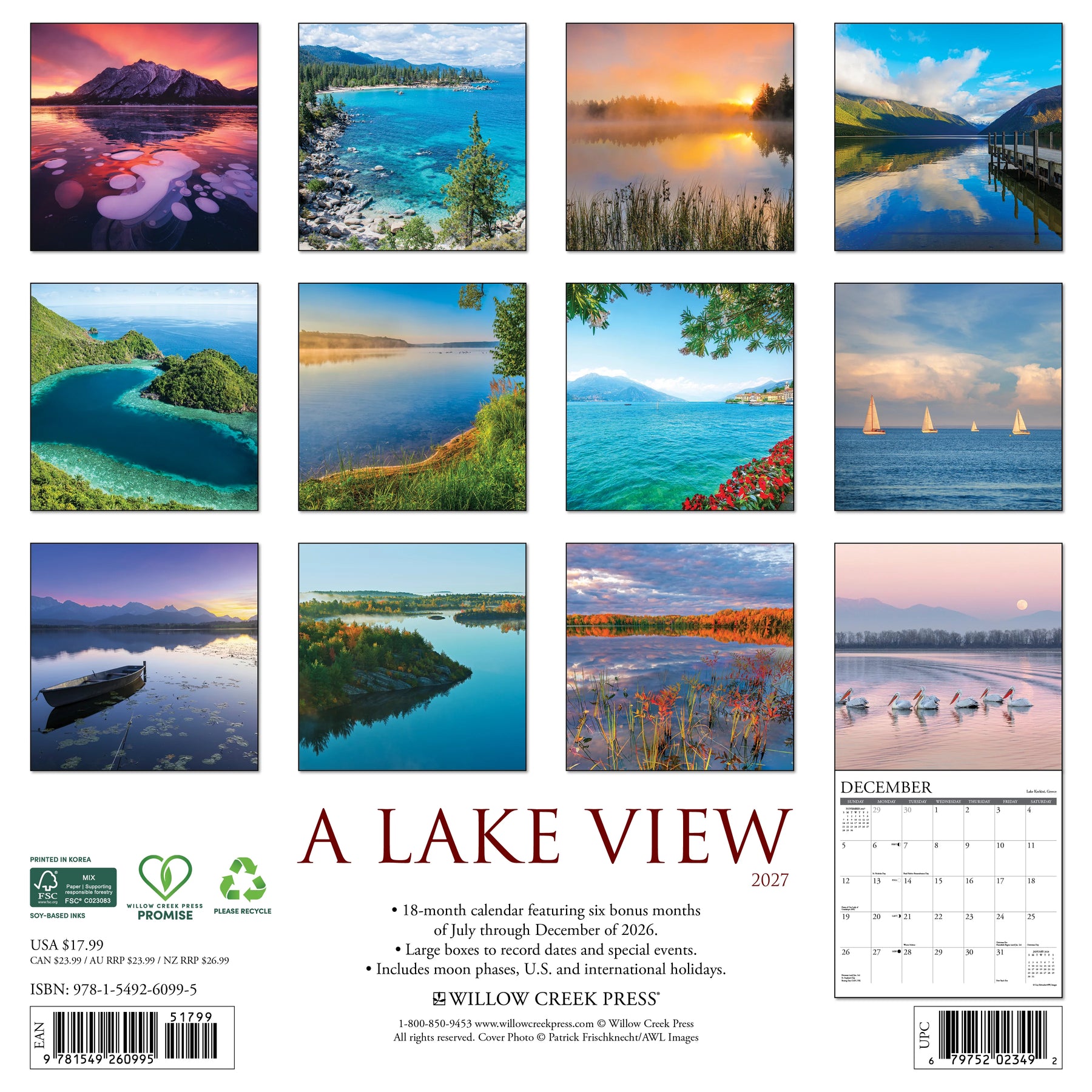 Willow Creek Press - 2027 Lake View Calendar