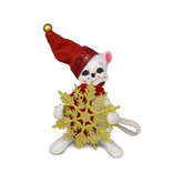 Annalee Dolls - Snowflake Mouse Crimson & Gold