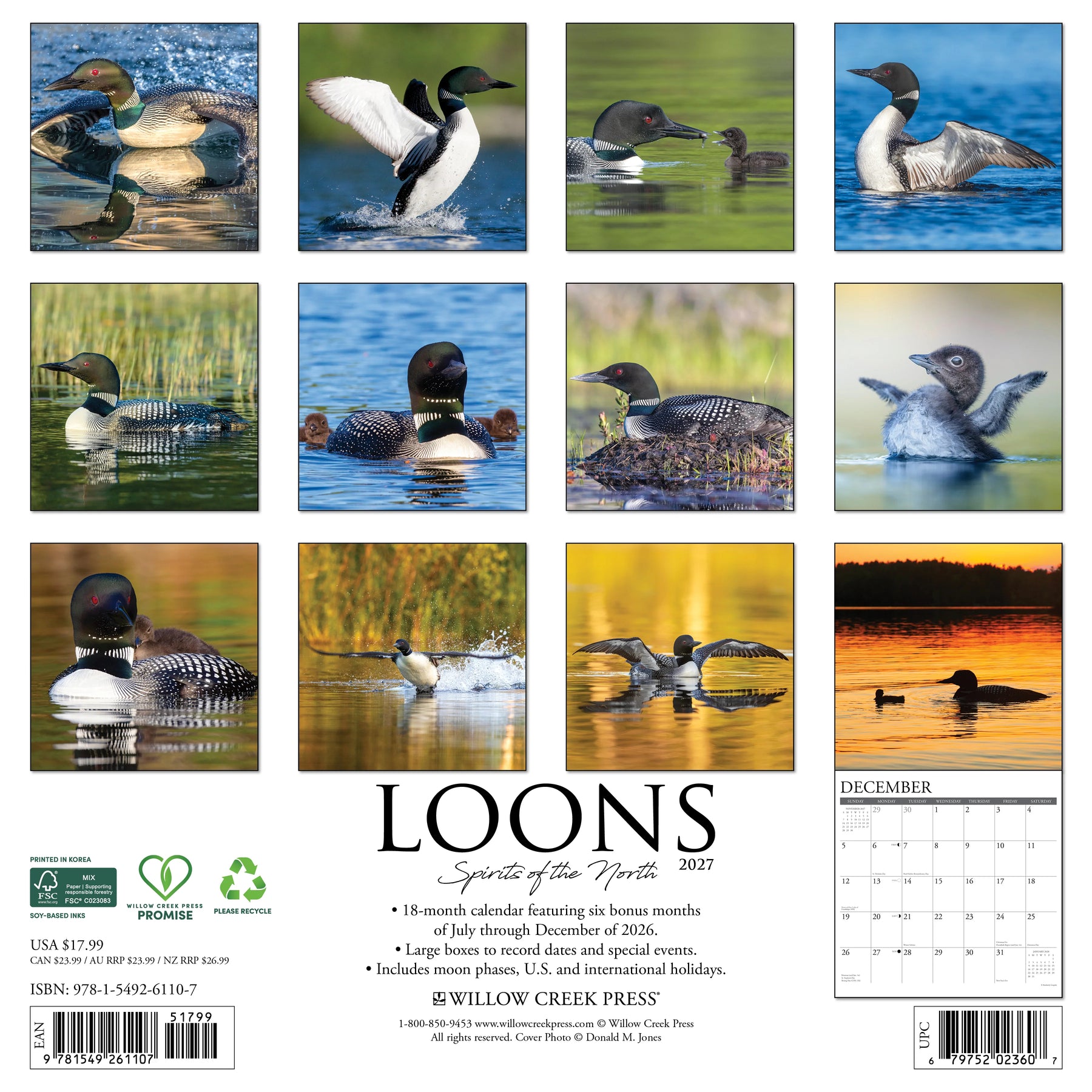 Willow Creek Press - 2027 Loons Calendar