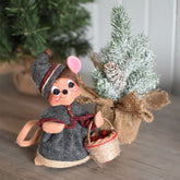 Annalee Dolls -  Plaid & Pine Girl Mouse 6"
