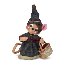 Annalee Dolls -  Plaid & Pine Girl Mouse 6"