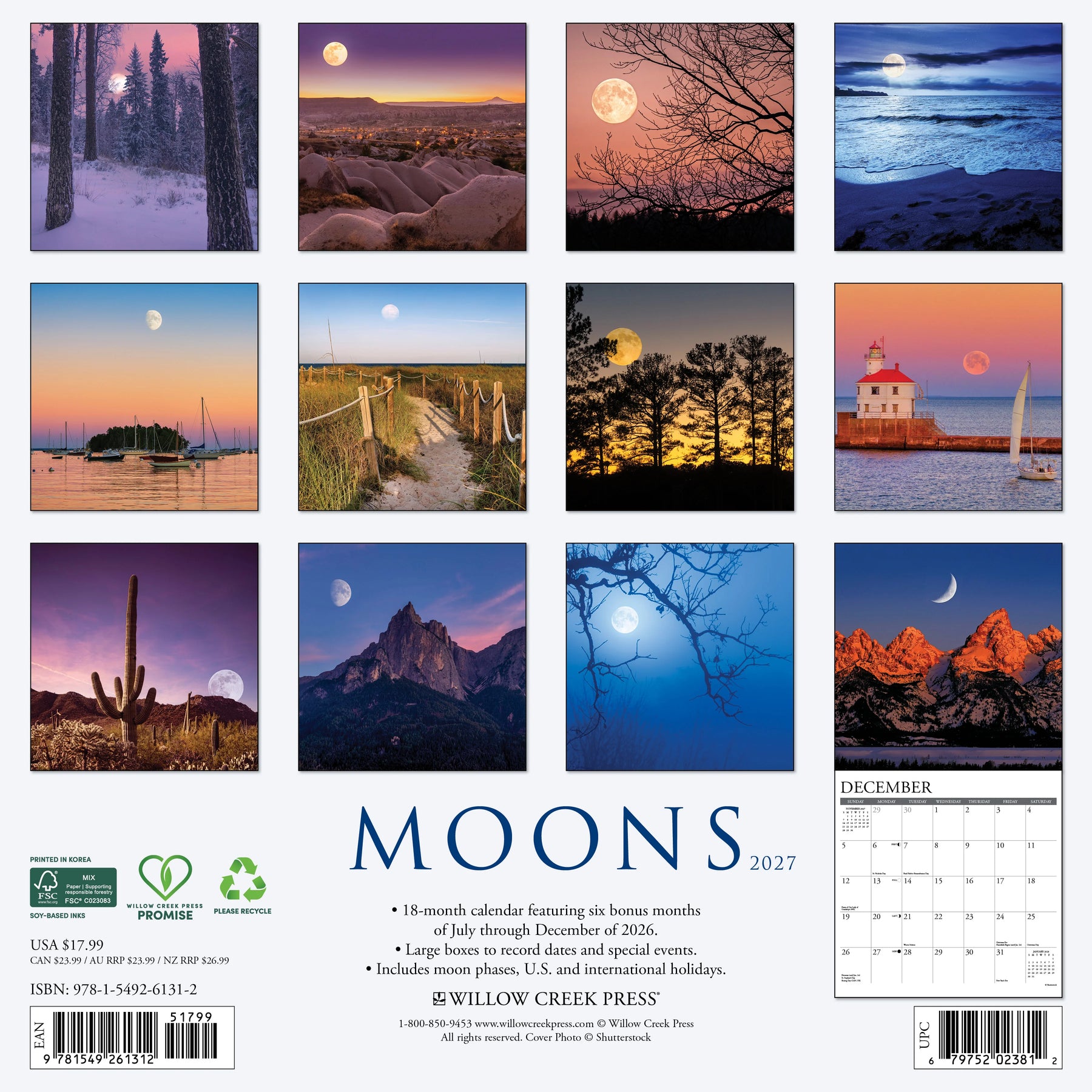 Willow Creek Press - 2027 Moons Calendar