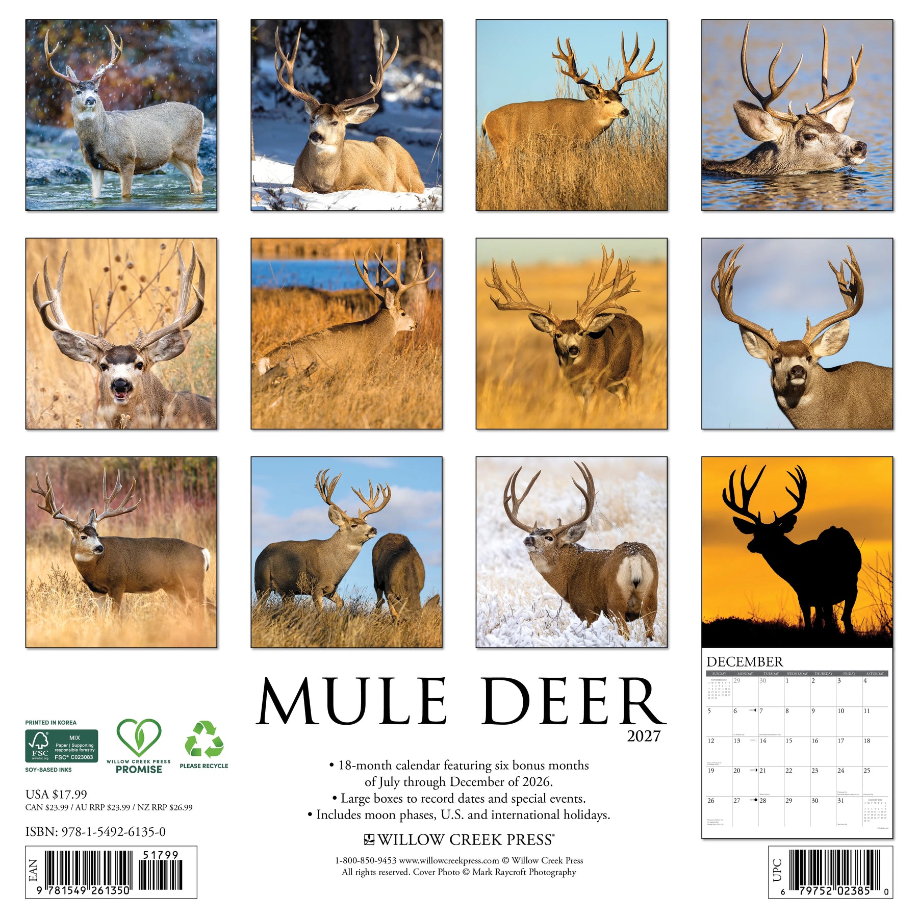 Willow Creek Press - 2027 Mule Deer Calendar