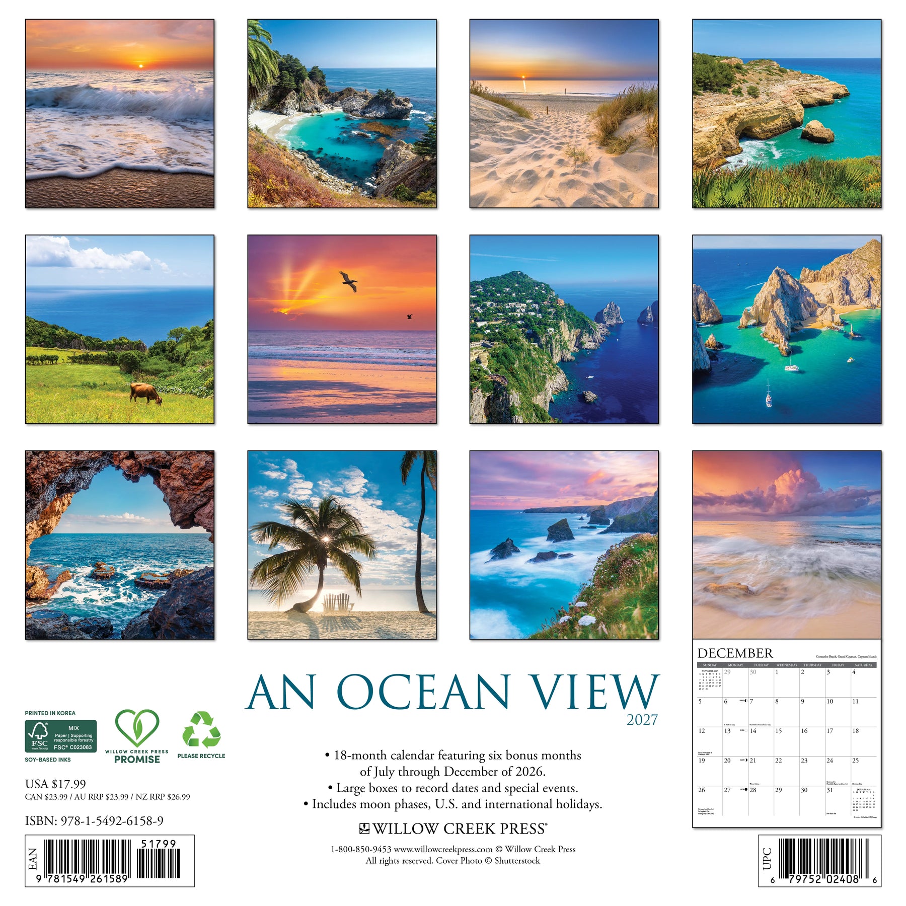 Willow Creek Press - 2027 Ocean View Calendar