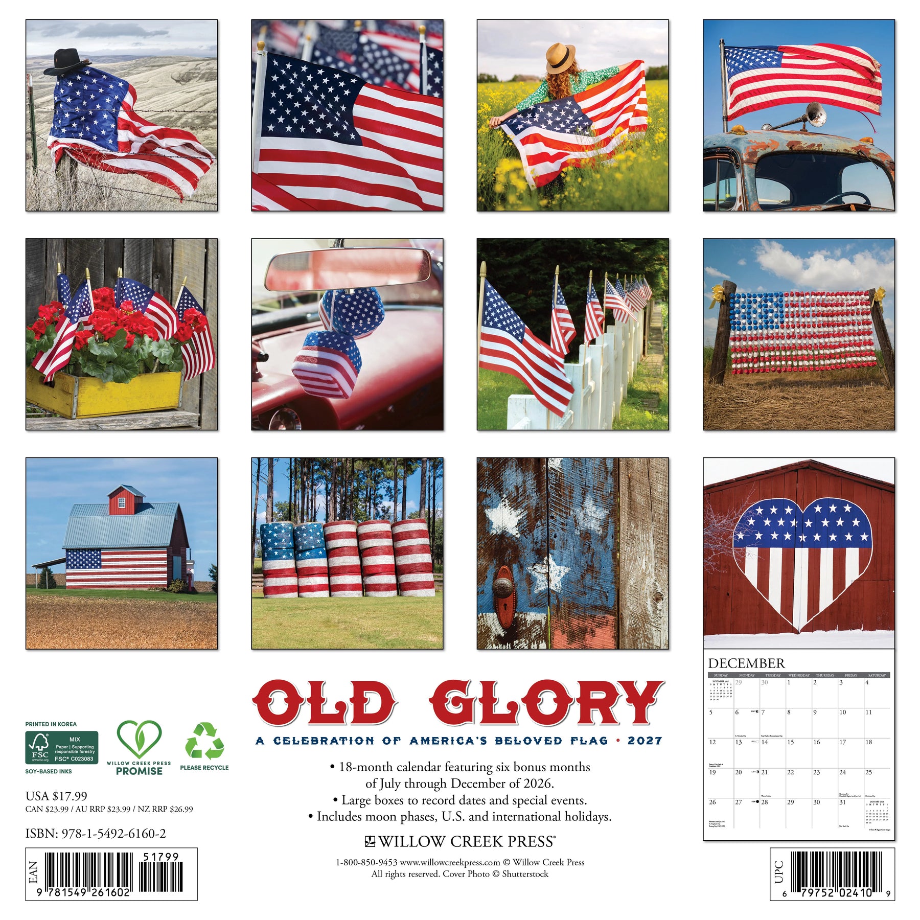 Willow Creek Press - 2027 Old Glory Calendar