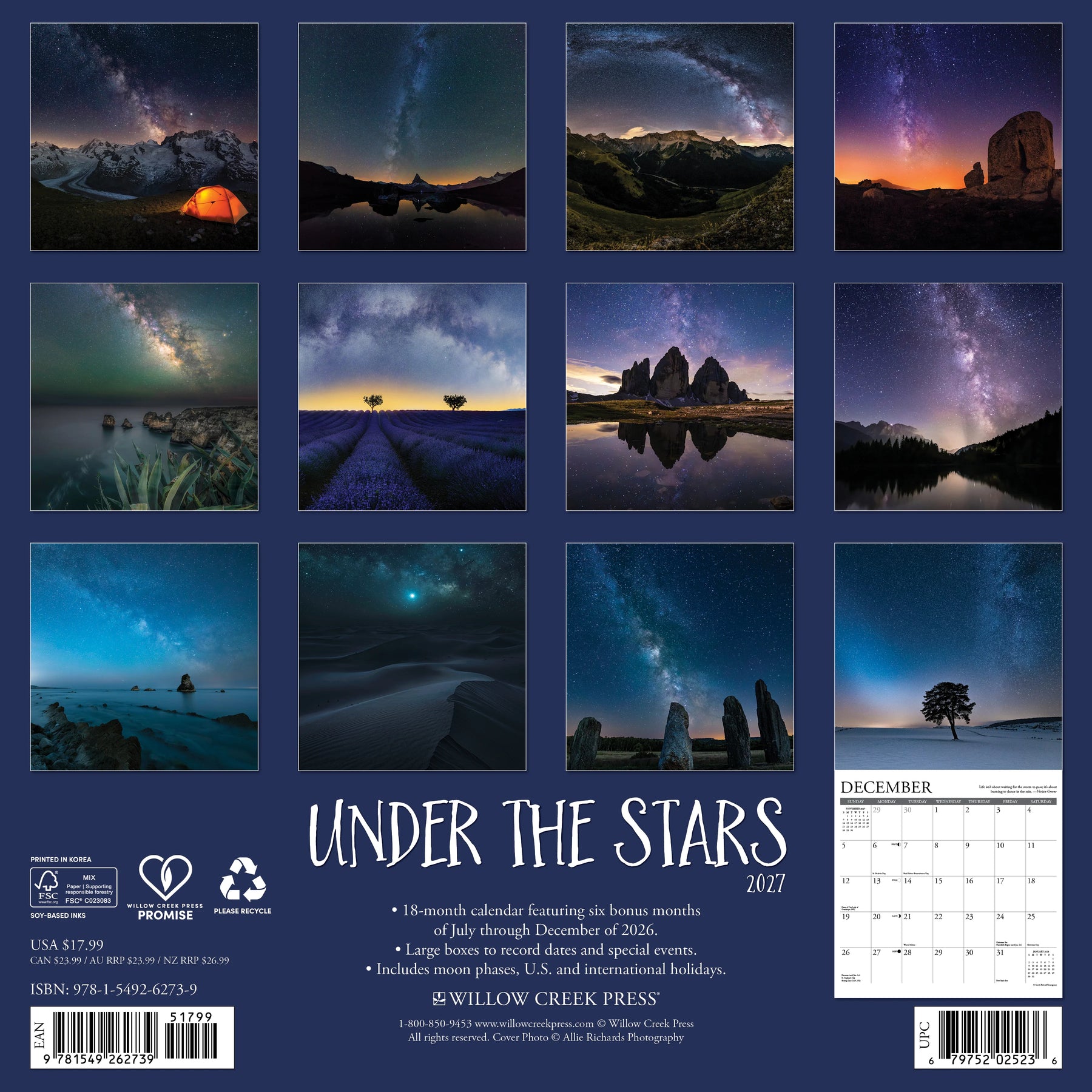 Willow Creek Press - 2027 Under The Stars Calendar