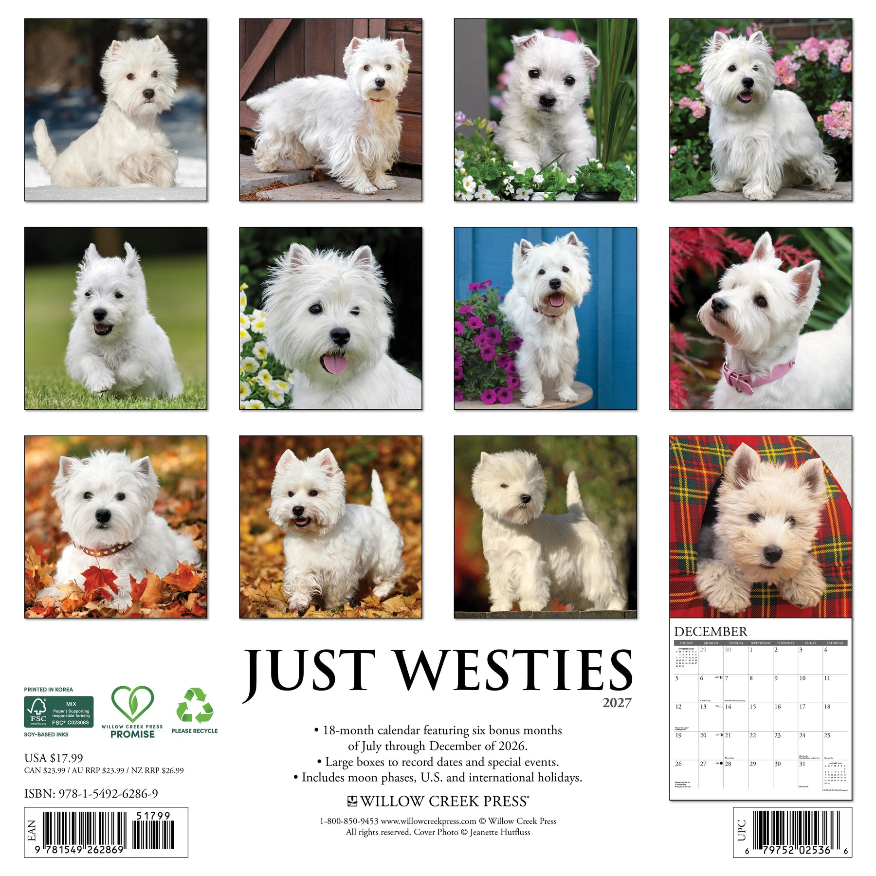 Willow Creek Press - 2027 Westies Calendar