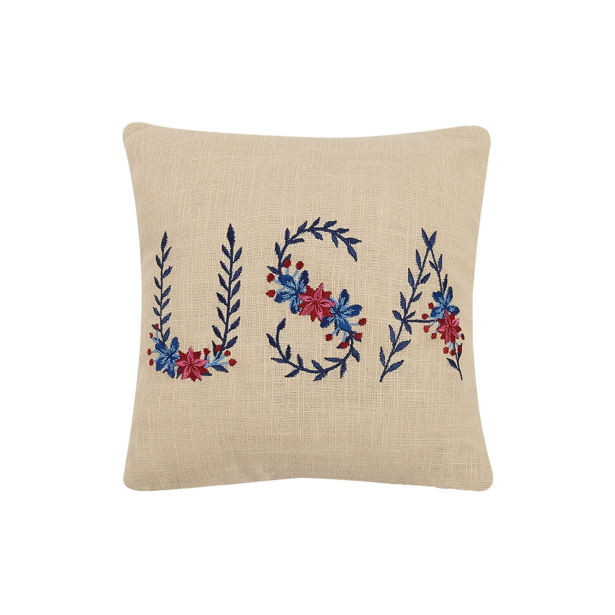 Peking Handicraft - Pillow Embroidered Floral USA