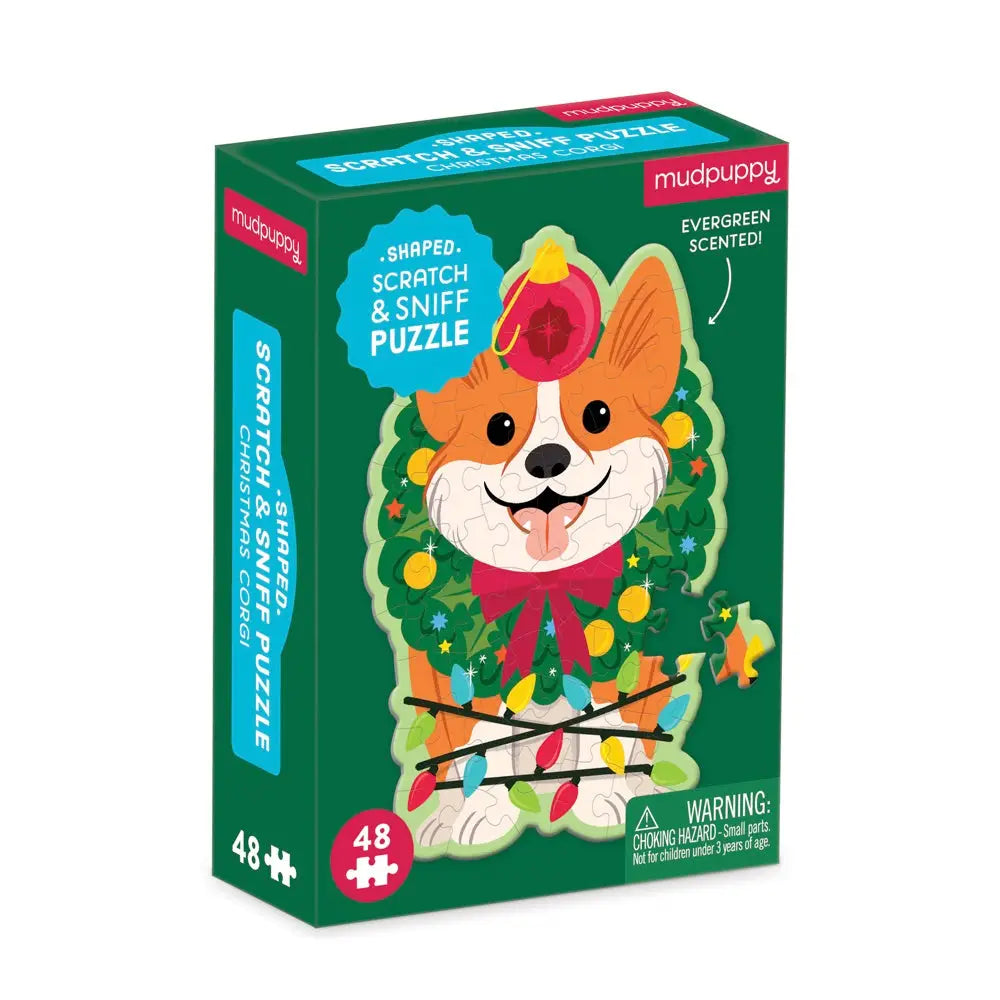 Chronicle-Hachette Book - Puzzle Christmas Corgi Scratch & Sniff