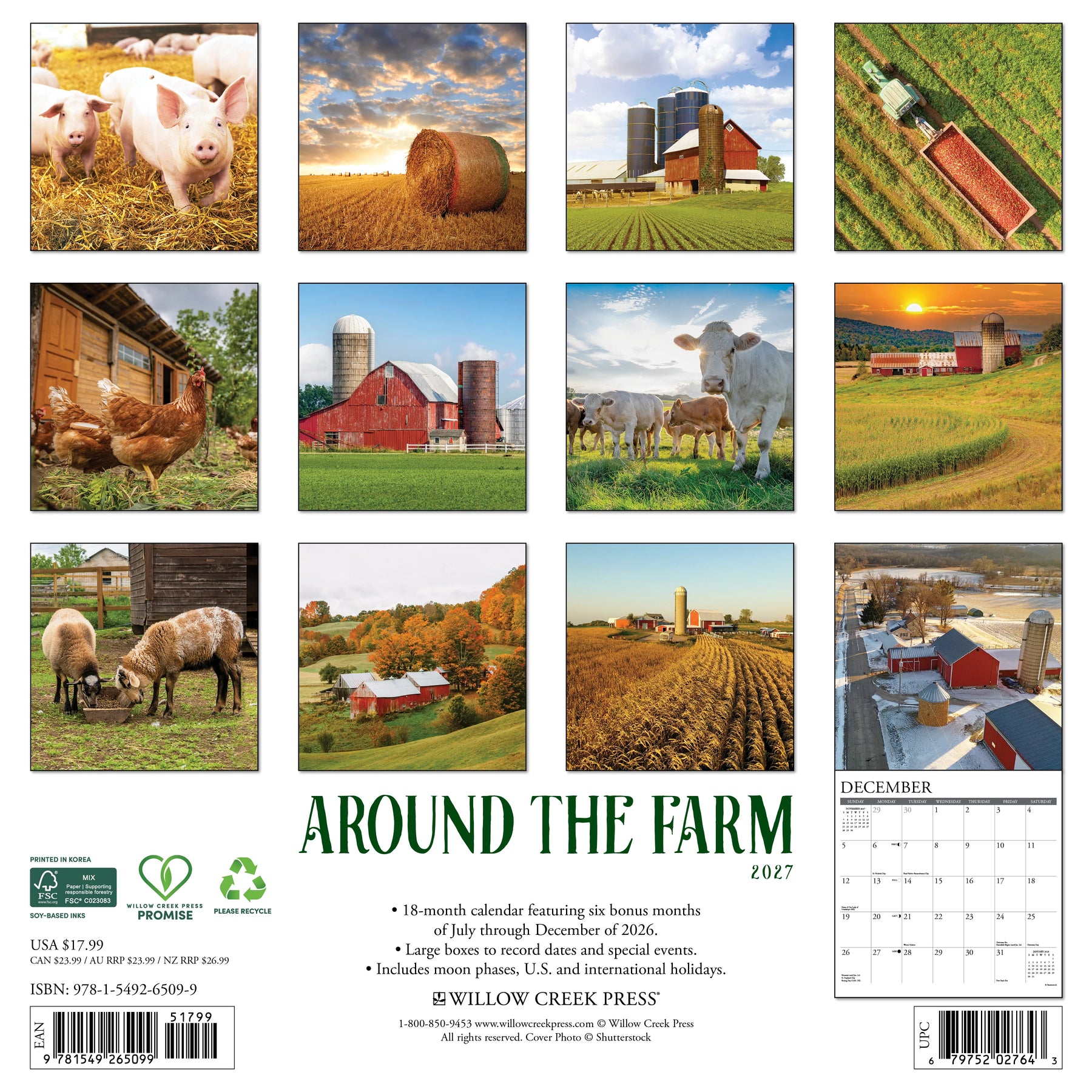 Willow Creek Press - 2027 Around The Farm Calendar
