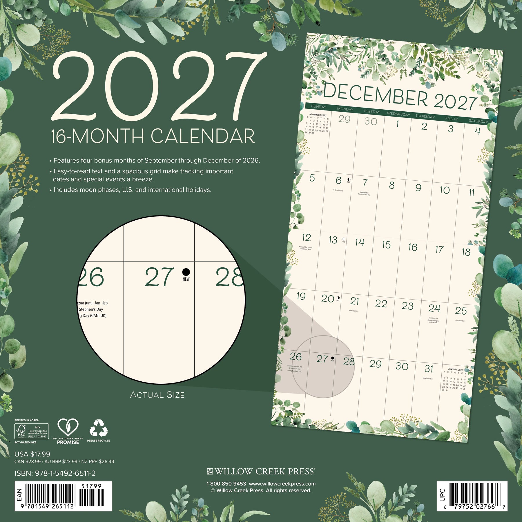 Willow Creek Press - 2027 Botanical Calendar
