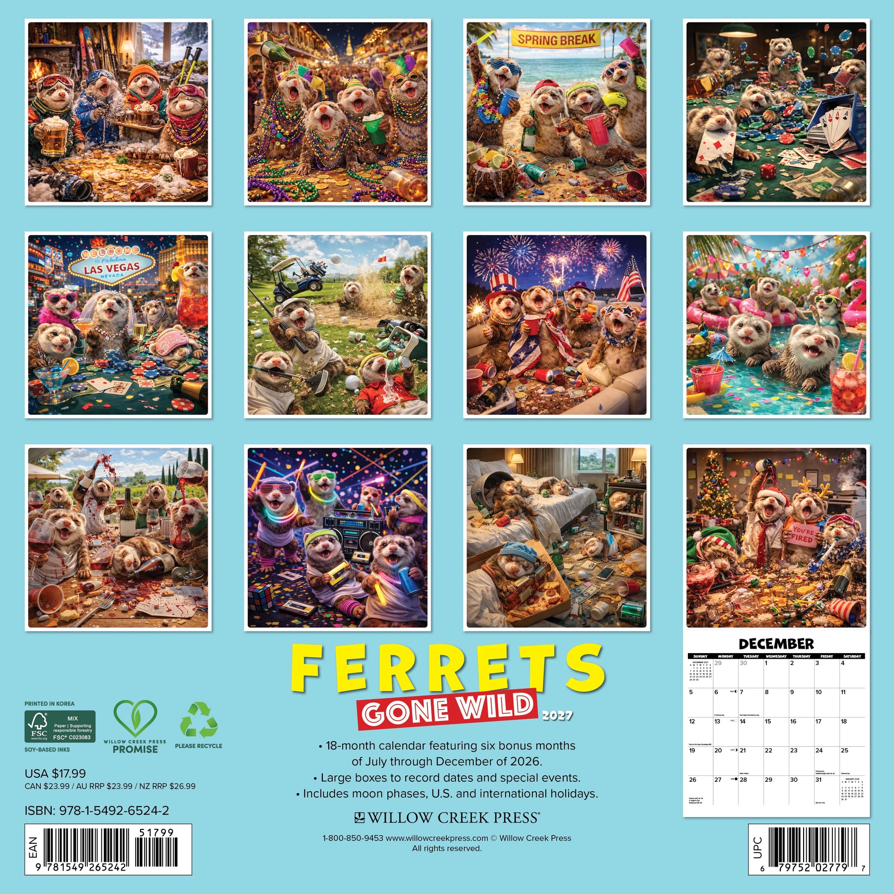 Willow Creek Press - 2027 Ferrets Gone Wild Calendar