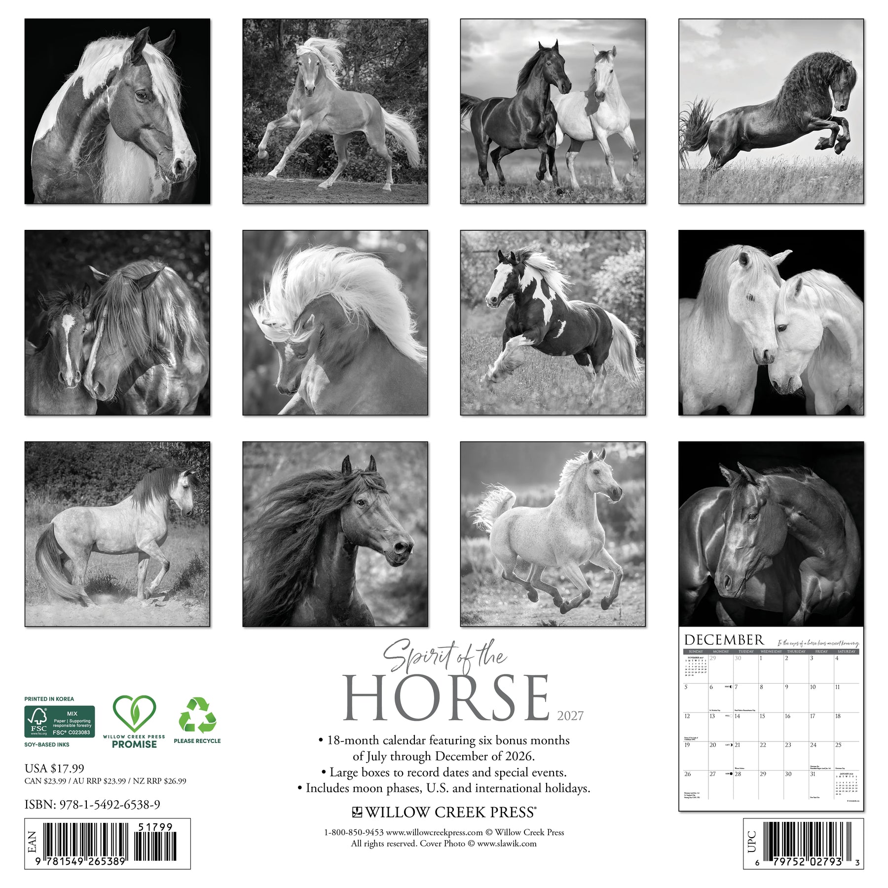Willow Creek Press - 2027 Spirit Of The Horse Calendar