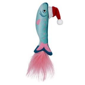 Huxley & Kent - Cat Toy Merry Fishmas Sardine Mint w/ Santa Hat