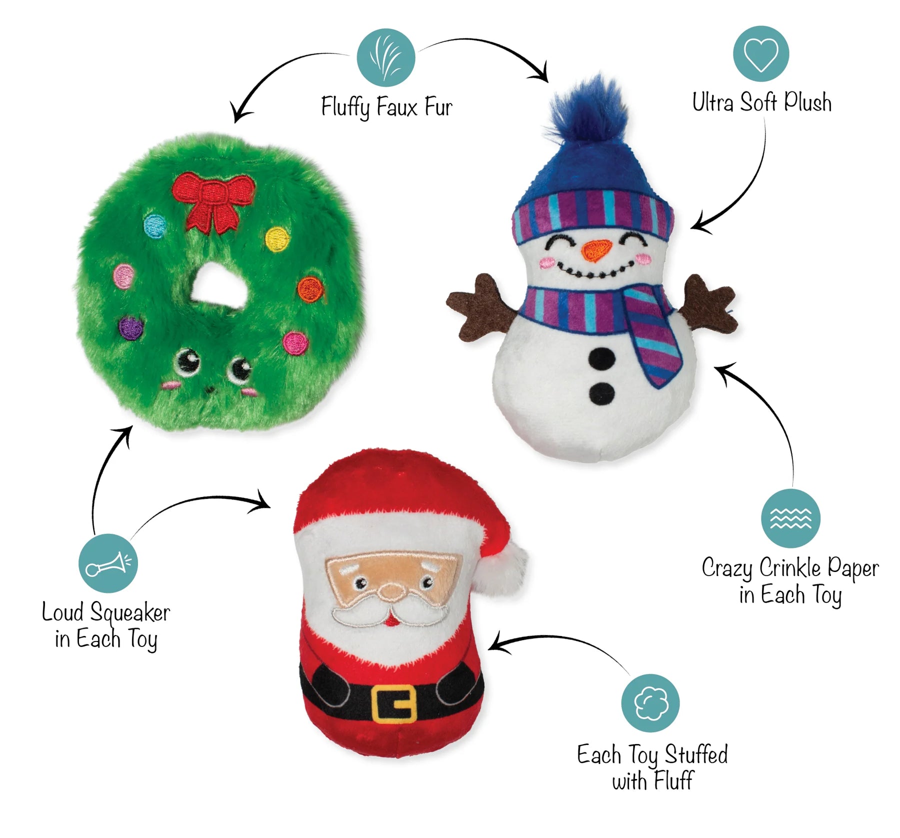 Petshop by Fringe Studio - Dog Toy 3 Pc Set We have Great	Chemis-Tree