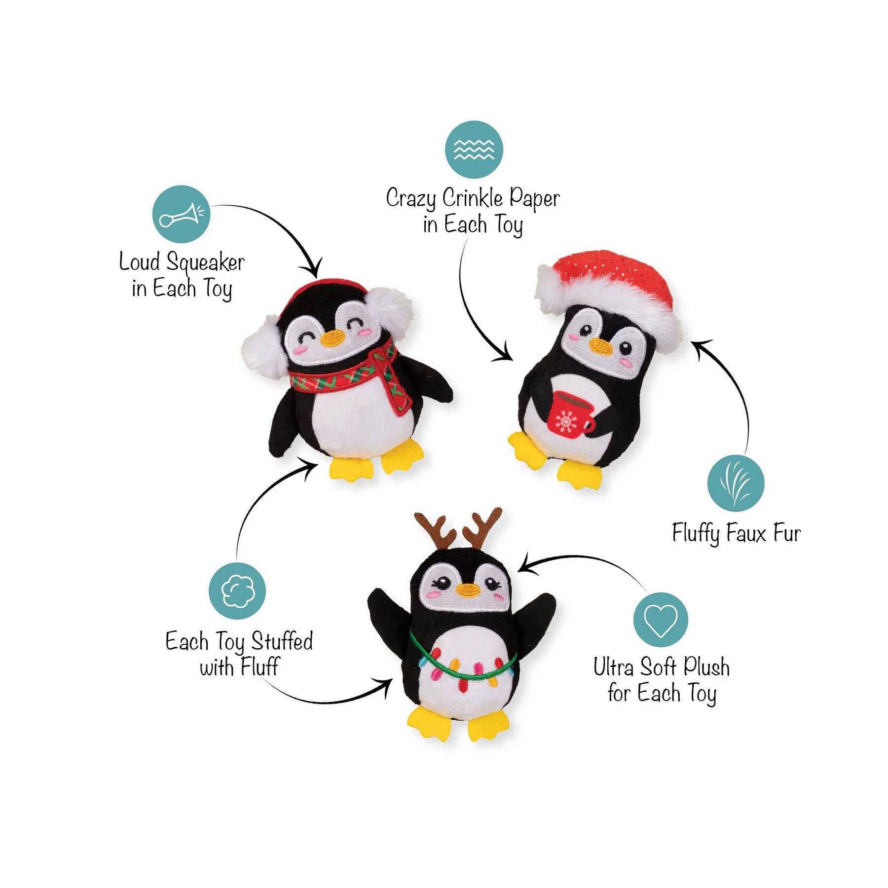 Petshop by Fringe Studio - Dog Toy 3 Pc Set Waddle Squad