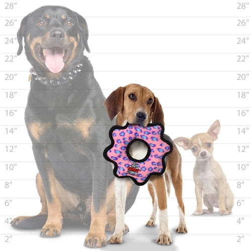 Tuffy Dog Toys - Tuffy Jr Gear Ring - Pink Leopard