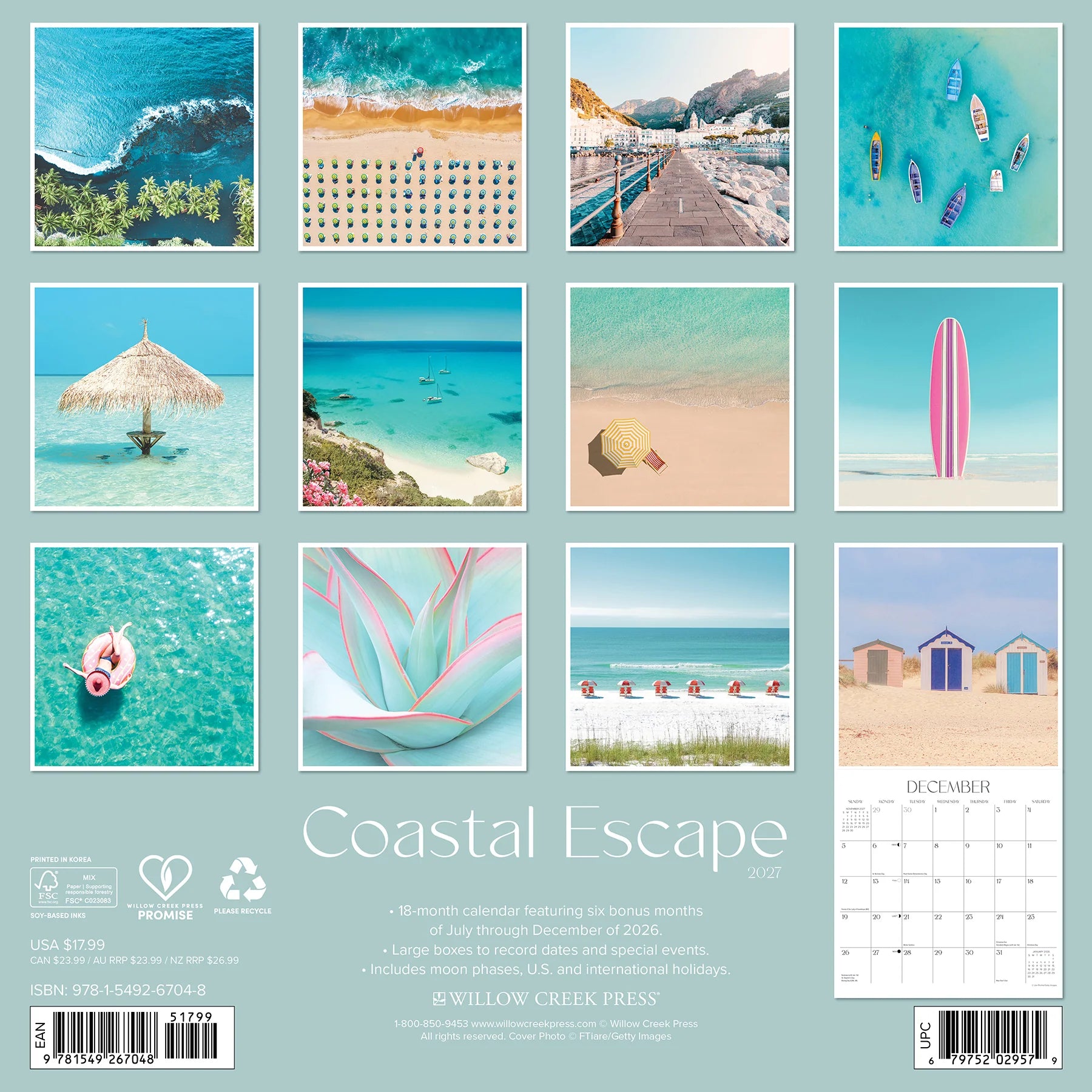 Willow Creek Press - 2027 Coastal Escape Calendar