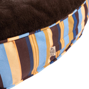 Carolina Pet Company - Round Stripe Pet Bed With Fur