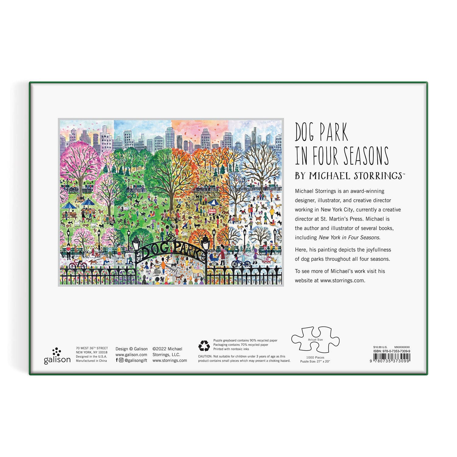 Chronicle-Hachette Book - Puzzle Michael Storrings Dog Park in Four Seasons