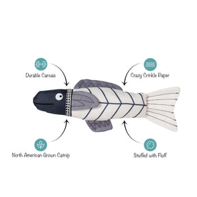 Petshop By Fringe Studio - Cat Toy Canvas Kicker Something's Fishy