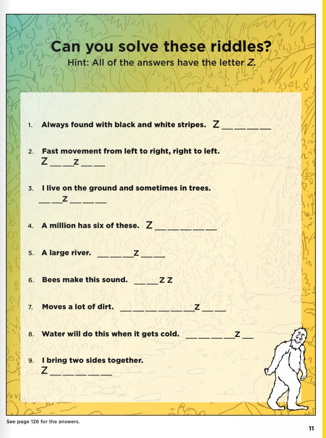 Wellspring- Activity Book - Bigfoot Activity