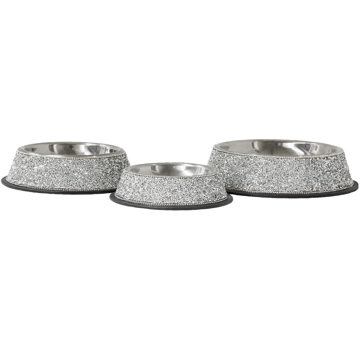 Sparkles Home - Pet Bowl Stainless Steel Multifaceted Rhinestones