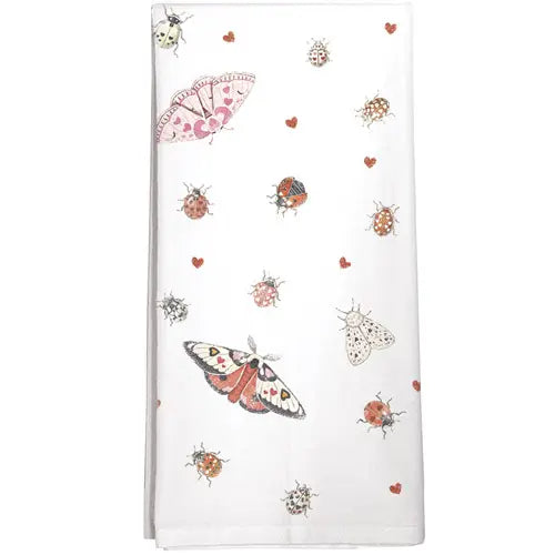 Mary Lake Thompson - Towel Ladybug Hearts Flour Sack Towel