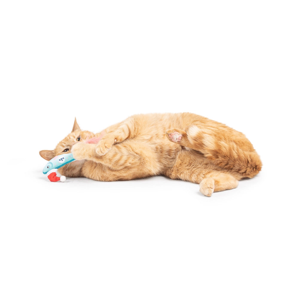 Huxley & Kent - Cat Toy Merry Fishmas Sardine Mint w/ Santa Hat