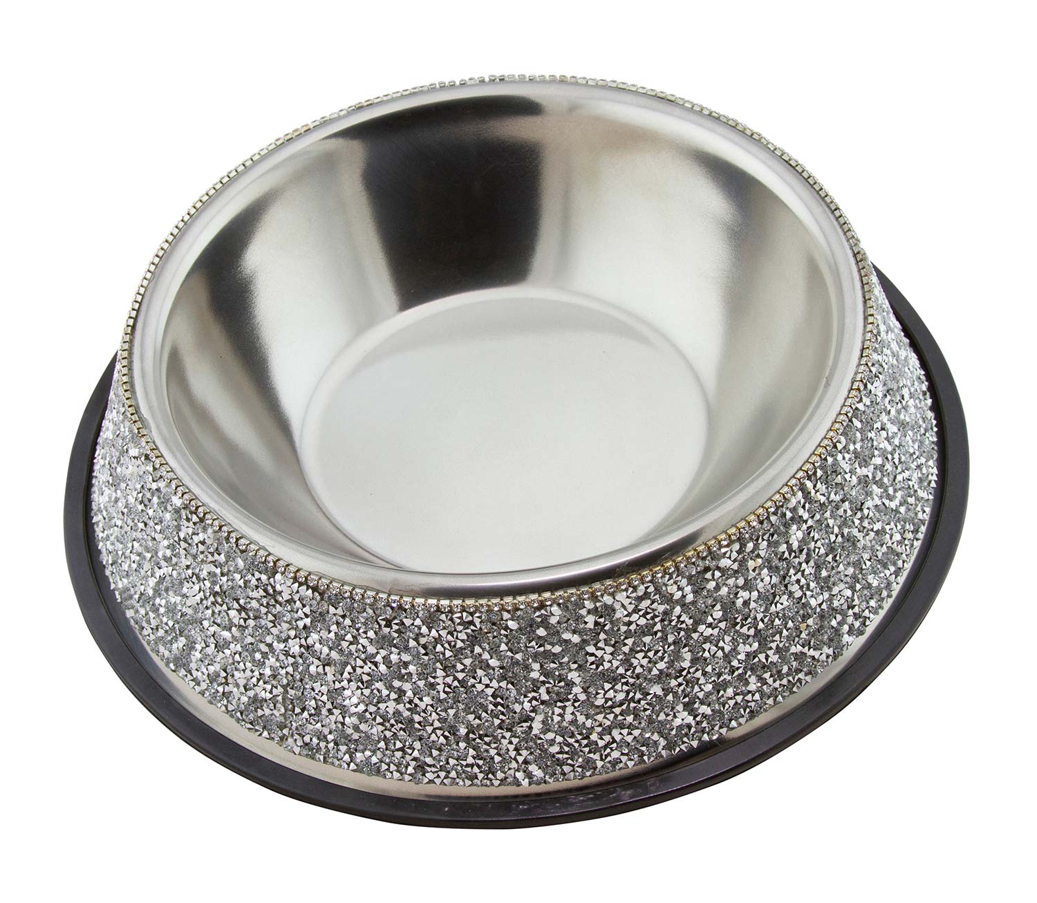 Sparkles Home - Pet Bowl Stainless Steel Multifaceted Rhinestones