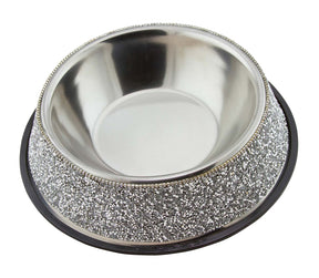 Sparkles Home - Pet Bowl Stainless Steel Multifaceted Rhinestones