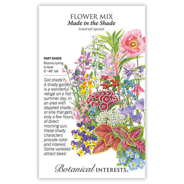 Botanical Interests, Inc. - Flower Mix "Made in the Shade" Seeds - Southern Agriculture 