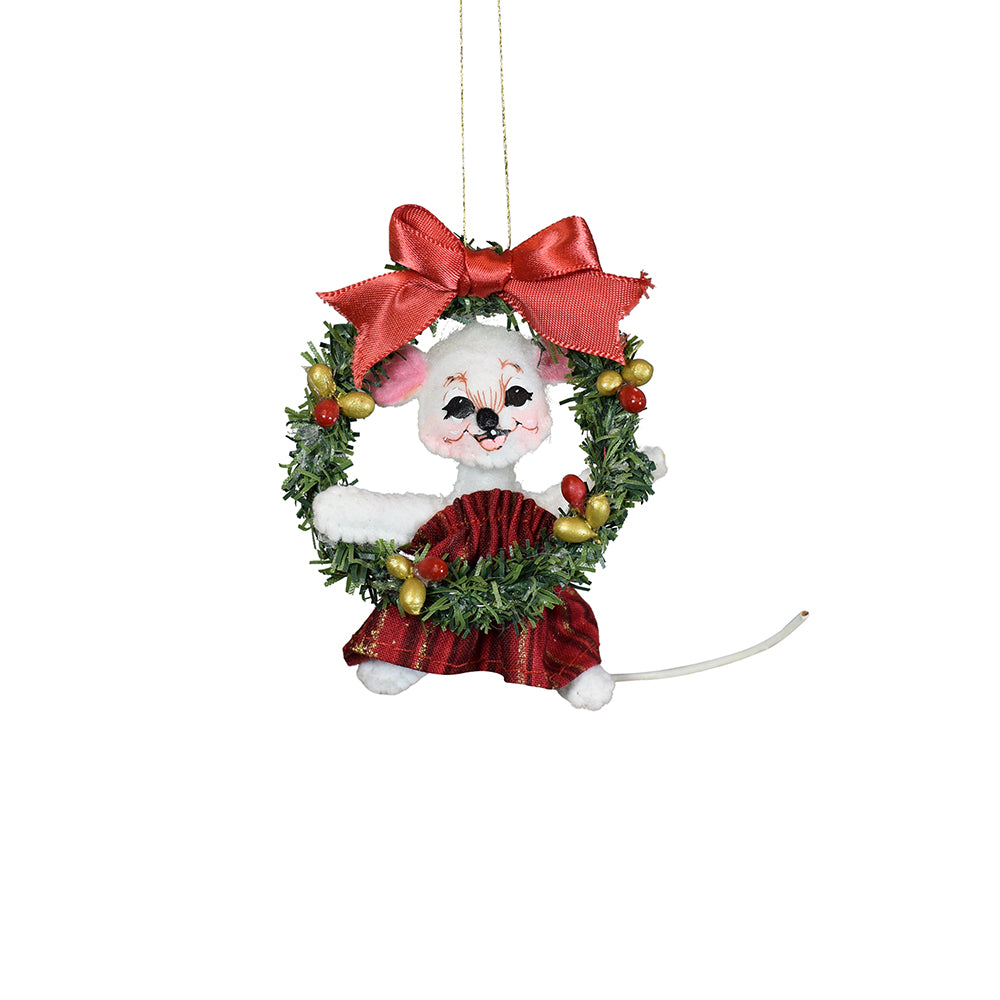 Annalee Dolls - Crimson & Gold Wreath Mouse