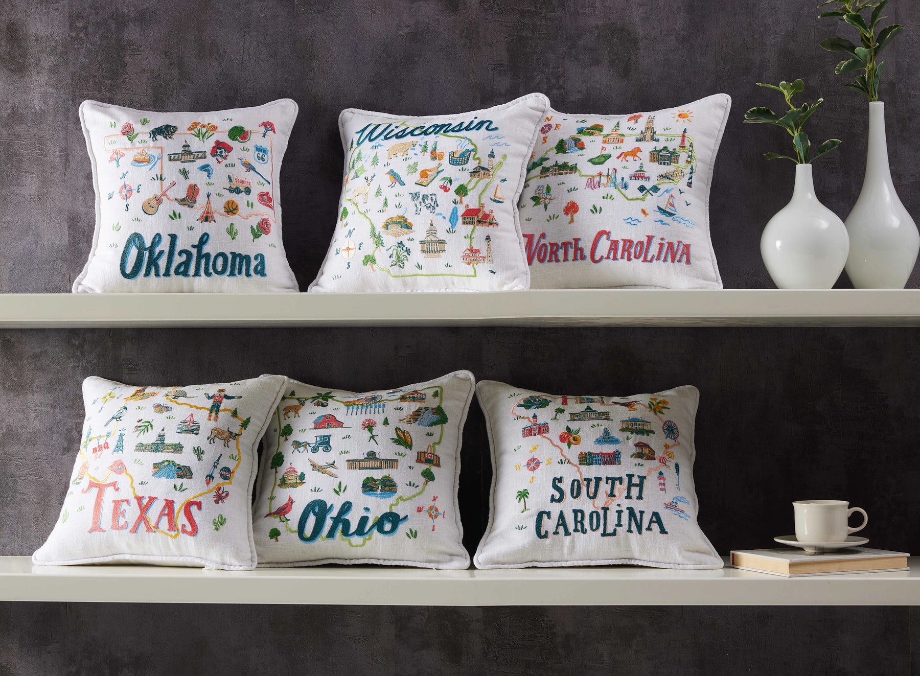 Peking Handicraft - Pillow Oklahoma Embroidered