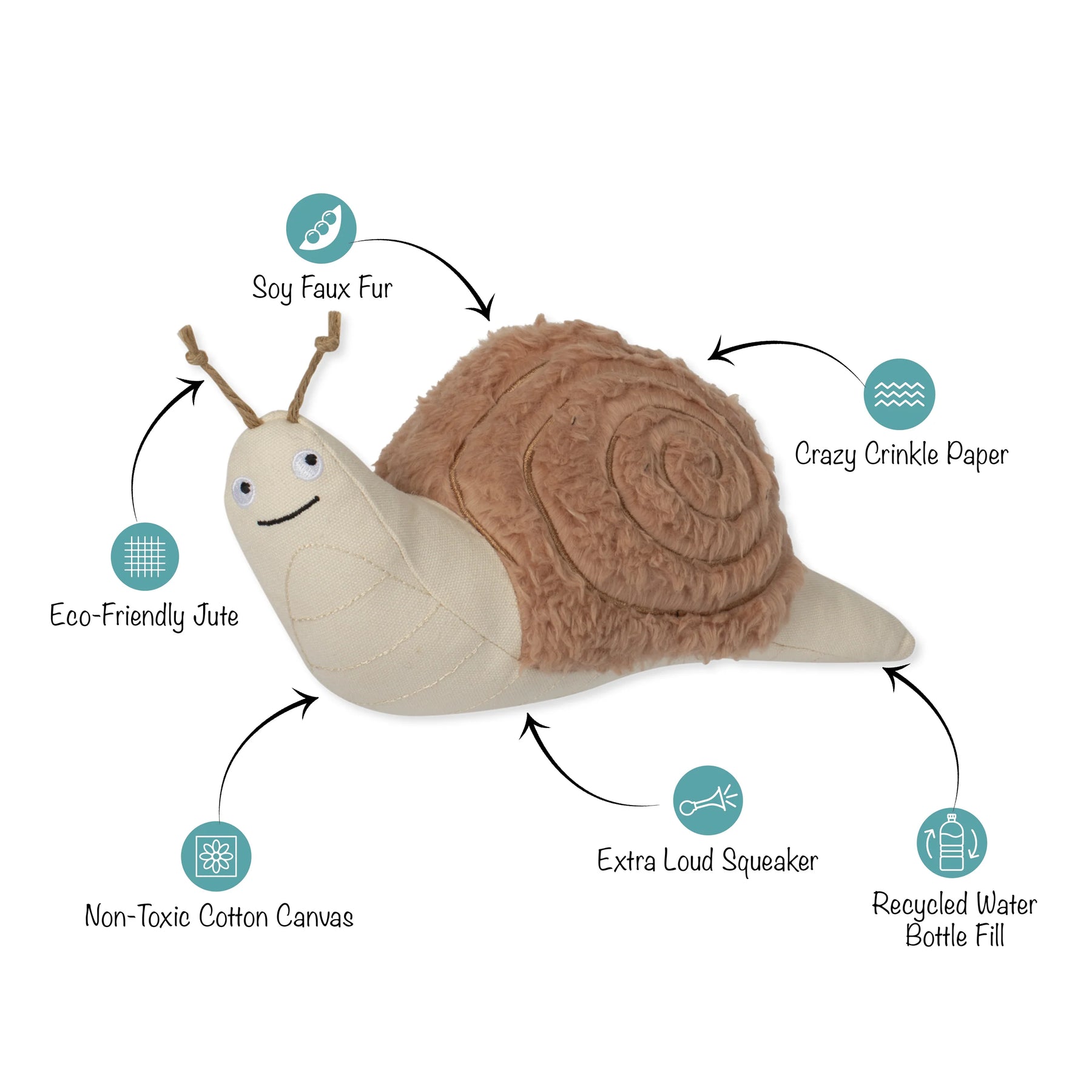 Petshop by Fringe Studio - Dog Toy Snails Pace Earth Friendly