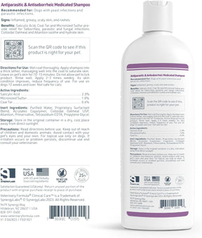Synergy Labs - Veterinary Formula Antiparasitic & Antiseborrheic Medicated Shampoo - Southern Agriculture 