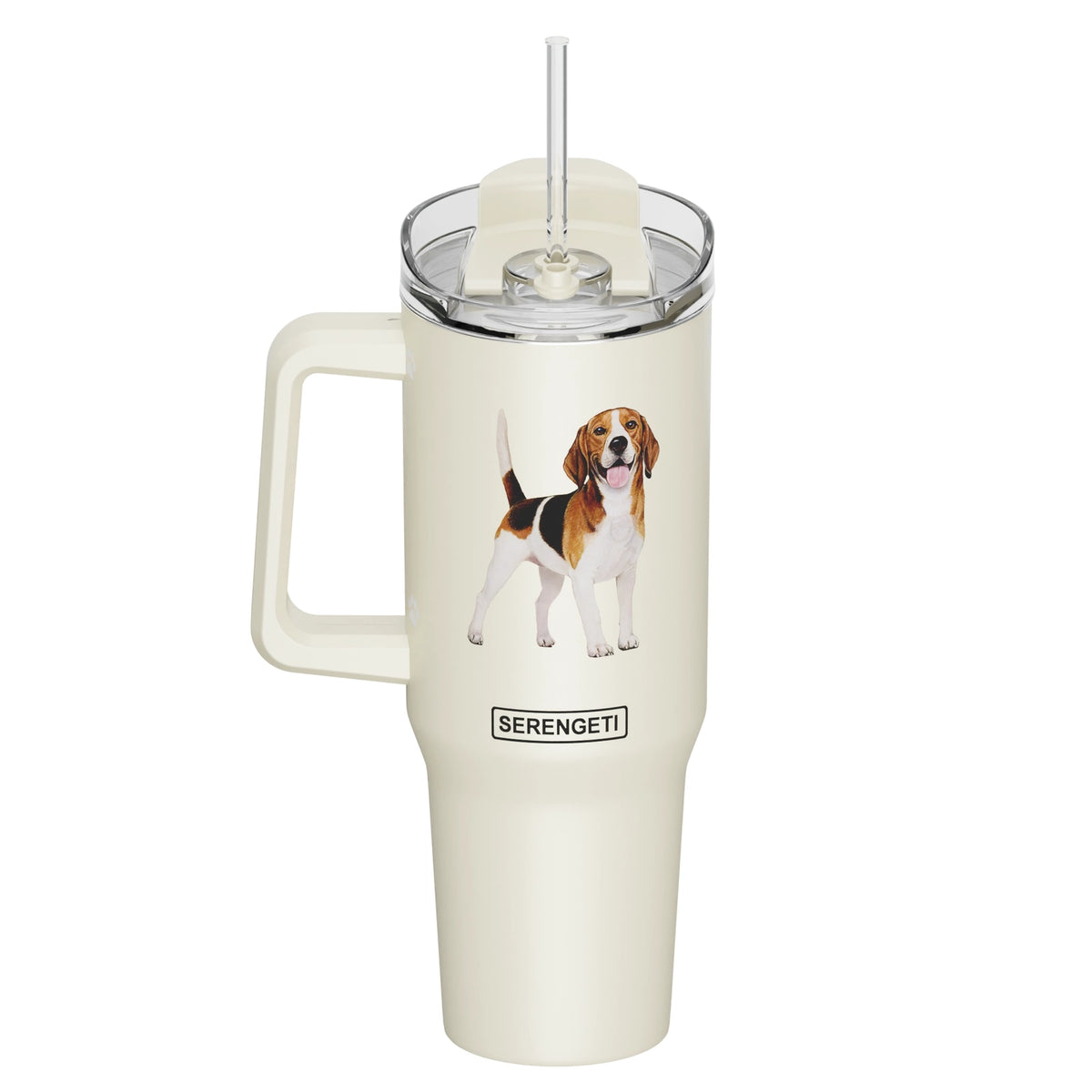E & S Imports - Tumbler with Handle & Straw Beagle
