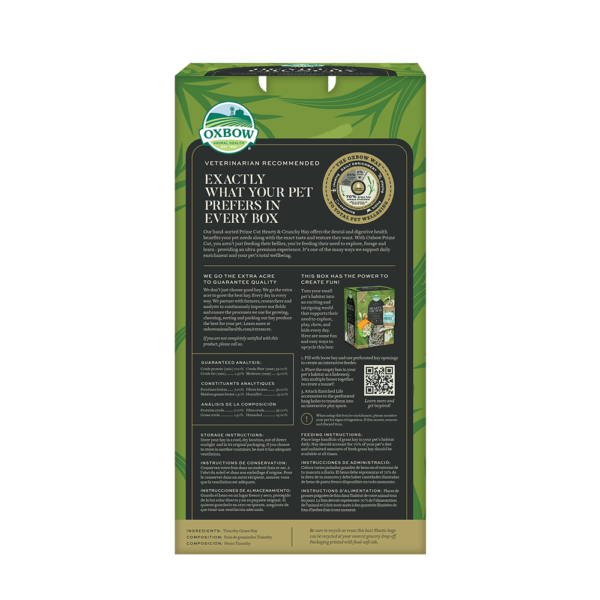 Oxbow - Prime Cut Hearty & Crunchy	Timothy Hay Small Animal Treat by Oxbow