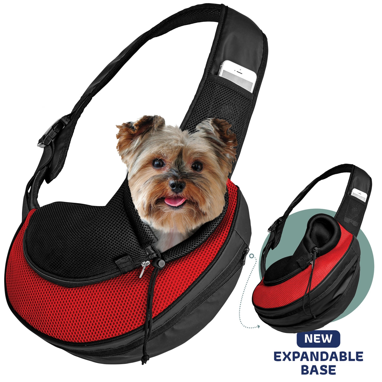Katziela - Pet Carrier Expandable Sling for Small Dogs & Cats