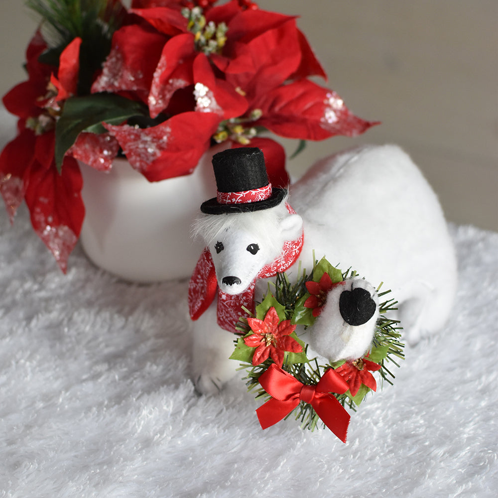 Annalee Dolls -  Poinsettia Polar Bear