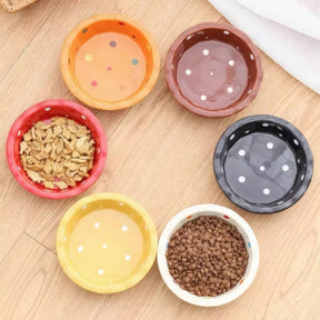 PawPaw Wholesale - Cat Bowl Ceramic Polka Dot