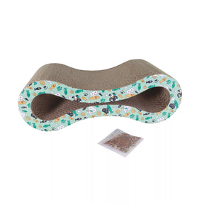 Coastal - Infinity Symbol Scratcher With Comical Cats, Fish & Pawprints