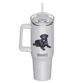 E & S Imports - Tumbler with Handle & Straw Black Lab