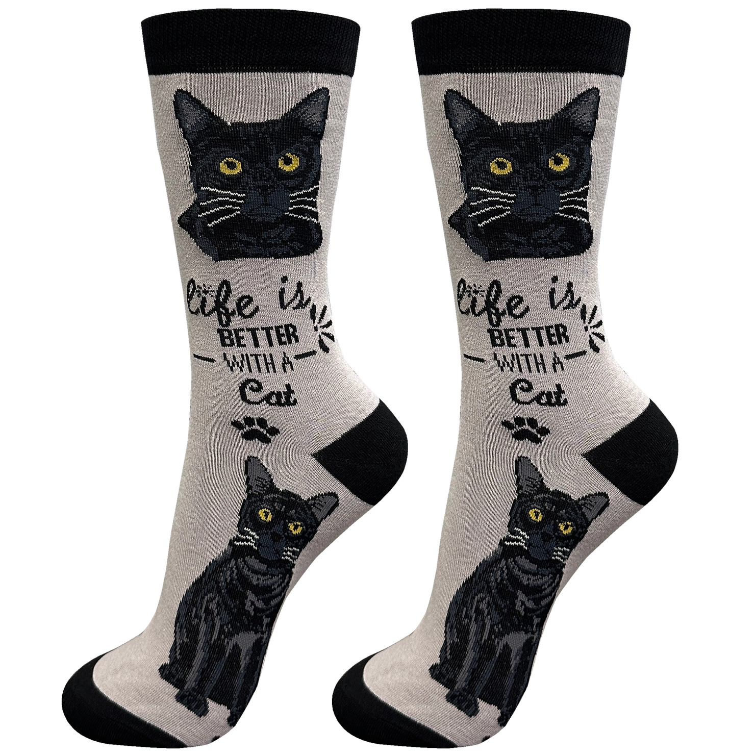 E & S Imports - Socks Black Cat