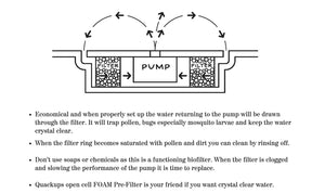 Quackups - Replacement Foam Pre-Filters for Bubbler Bird Bath