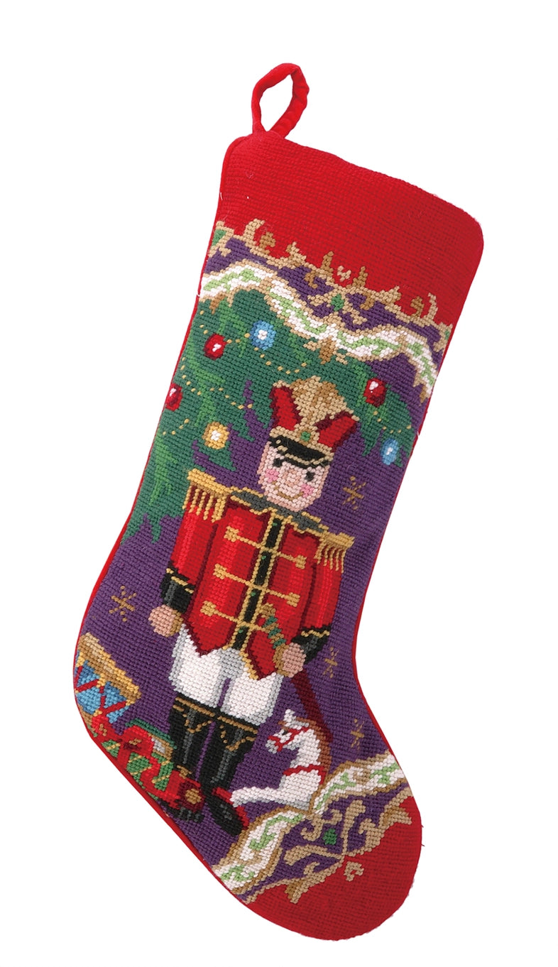 Peking Handicraft - Christmas Soldier Needlepoint Embroidered Stocking
