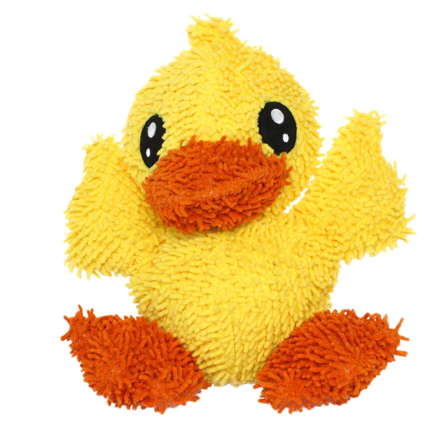 Tuffy Dog Toys - Mighty Microfiber Ball Duck Yellow Large Squeaky Durable Toy