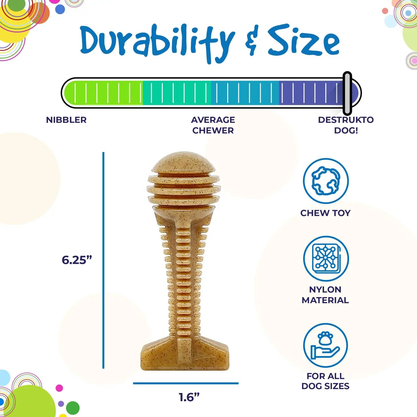 Honey Bone Dental Tower Ultra Durable Nylon Dog Chew Toy - Southern Agriculture 