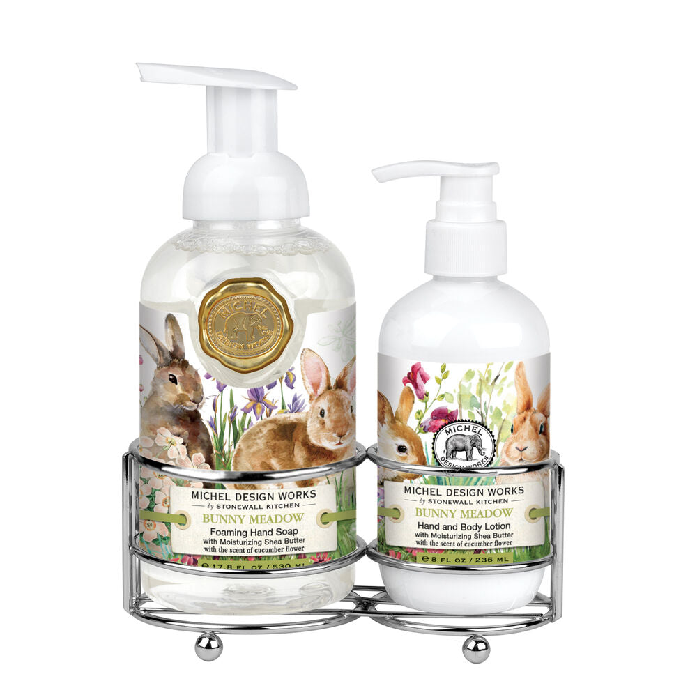 Michel Design Works Caddy w/Hand Soap & BodyLotion - Bunny Meadow